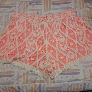 Lane Bryant Size 22/24  Lace with coral lining shorts